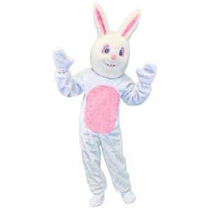Adult Bunny Suit With Mascot Head - Medium