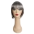 Adults Straight Chin-Length with Bangs China Doll Wig - Dark Brown Gray 51