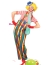 Striped Clown Overalls Adult