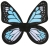 Wings Butterfly Satin Ad Blue