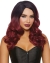 Long Wavy Black/Burgundy Ombr