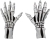 Skeleton Large Ad Gloves White