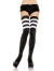 Thigh High Knit Blk W Wht Strp