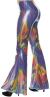 Women's 70's Swirl Bell Bottom Pants Adult S/M