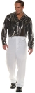 Men's Disco Shirt - Black Silver Adult OSFM