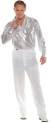 Men's Disco Shirt - Silver White Adult 2X