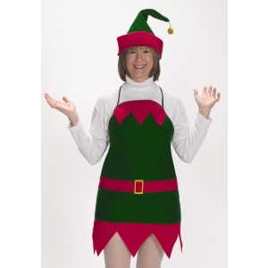 Elf Holiday Apron & Hat - Adult