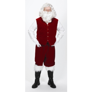 Velvet Santa Vest With Buttons