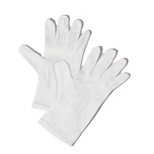 Deluxe White Nylon Santa Gloves