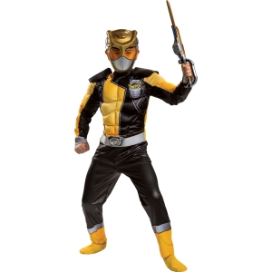Boy's Gold Ranger Classic Muscle Costume - Beast Morphers Child SM (4 - 6)