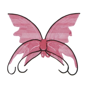 Wings Butterfly Pink W/Blk Trm