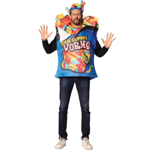 Sour Gummy Worms Adult Costume