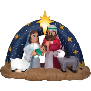 Airblown Snowy Night Nativity Inflatable