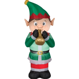 Animated Airblown Elf Playing
