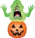 Airblown Slimer On Pumpkin Sm