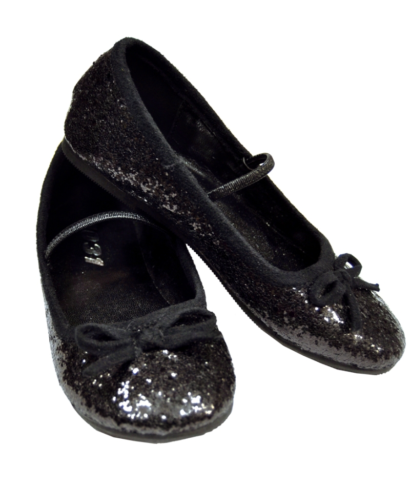 Flat Ballet Glittr Ch Bk Large