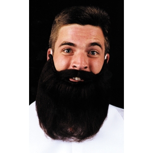 Mustache Beard Grey 8In