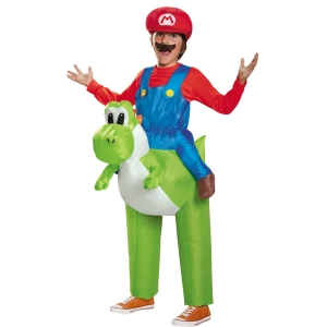 Mario Riding Yoshi Child