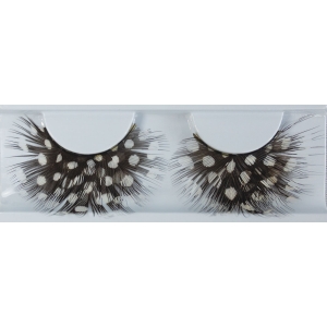 Eyelashes Feather Bk/Wt Dot